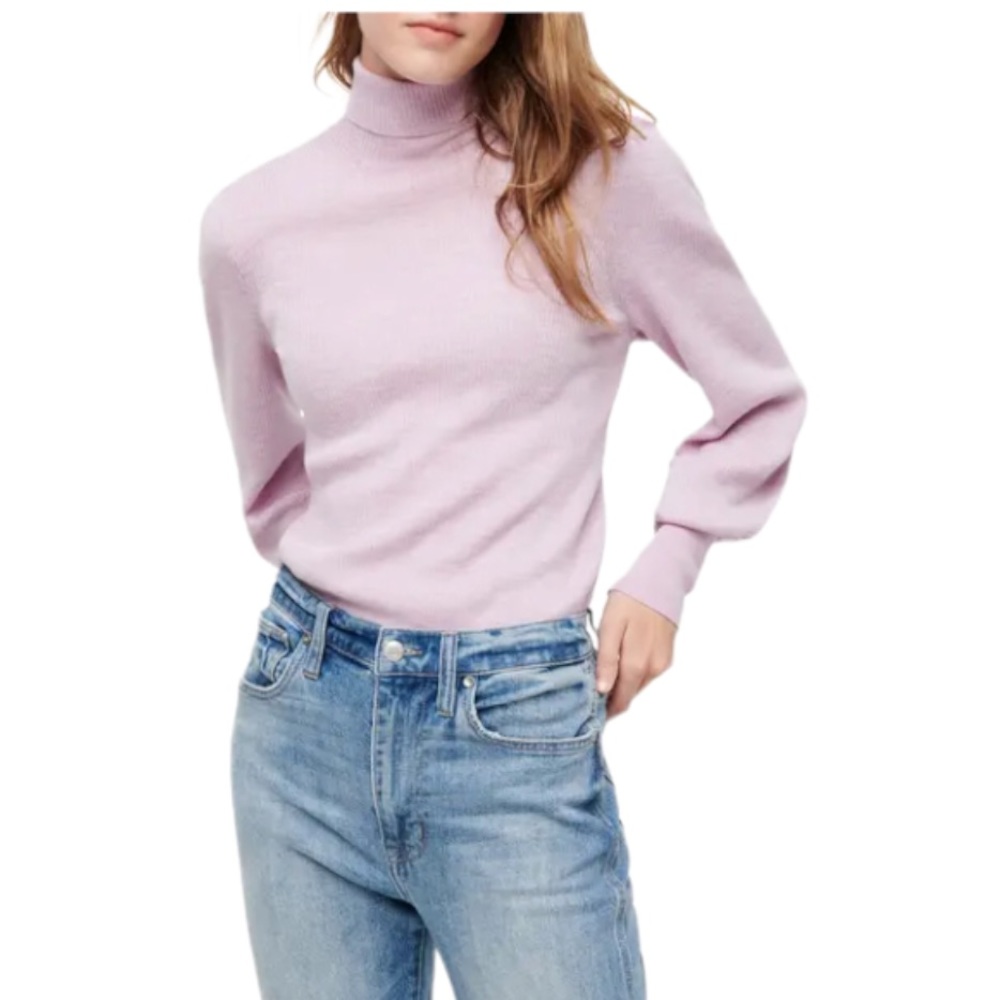 J. Crew Merino Wool Light Purple Turtle Neck Sweater Heather Orchid XS